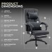 DOWINX Fabric Office Chair, Ergonomic Gaming Computer Chair with Footrest, Lumbar Support, Swivel Wheels for Home, Office - LS-6653F